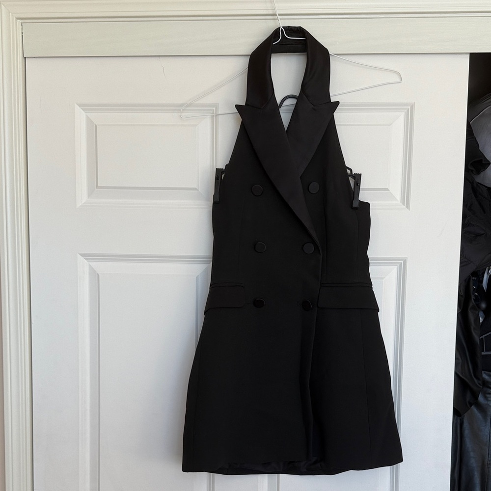 Zara Black Double-Breasted Dress